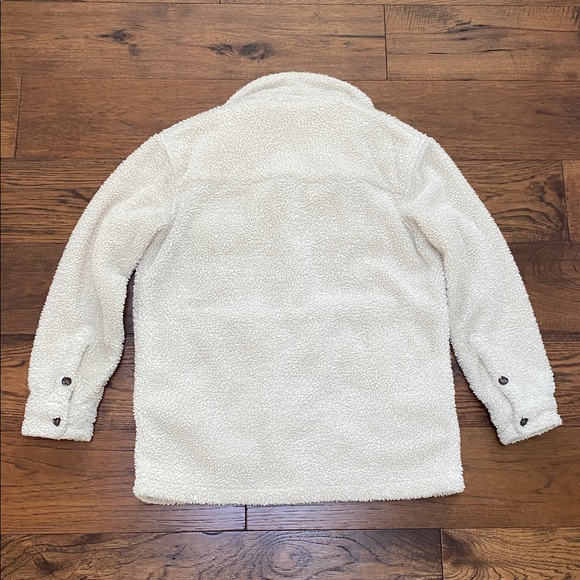 Marine Layer Eden Sherpa Overshirt, ivory cream, size S - Picture 8 of 16